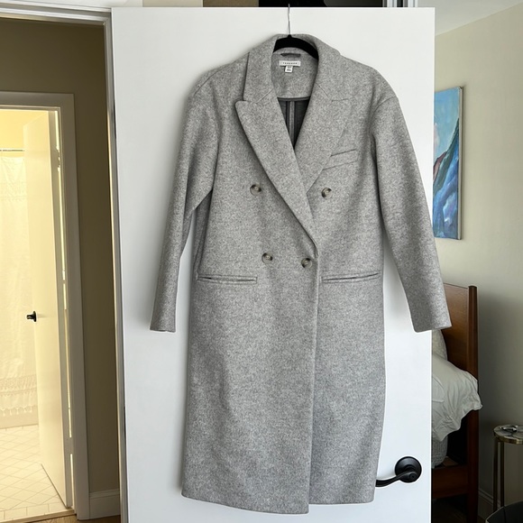 Topshop Heathered Gray Wool Blend Coat 